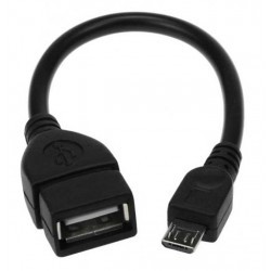 USB 2.0 OTG Adapter Cable, 6-Inch, Female USB Type A to Male USB Micro B