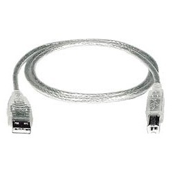USB 2.0 A-B Cable 0.5 meter Transparent