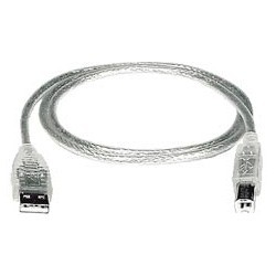 USB 2.0 A-B Cable 10 Feet Transparent