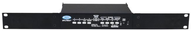 SPLITMUX-HD-4RT-R - 1RU Rackmount with the front panel buttons facing the front.