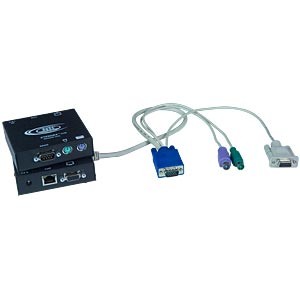 PS/2 KVM + RS232 extender via CAT5, local access, up to 600 feet (183 meters)