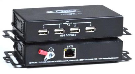 XTENDEX® USB-C5-200 (Remote Unit, Front & Back)