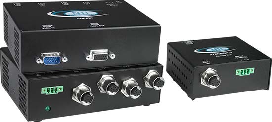 Industrial 4-Port CAT5 VGA Video & Stereo Audio Splitter/Extender, Local Unit
