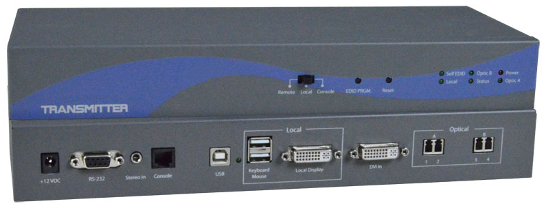 Usb Dvi Extender Fiber Optic Video Four Device Audio Rs232 Balun