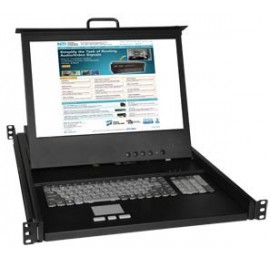 Dvi Usb Ps 2 Kvm Drawer Rack Mount Shelf Folding Tft Lcd Monitor