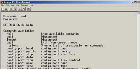 SERIMUX-CS Command Line Interface Commands List