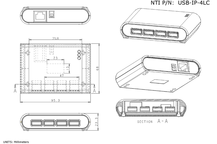 USB-IP-4LC - CAD Drawing