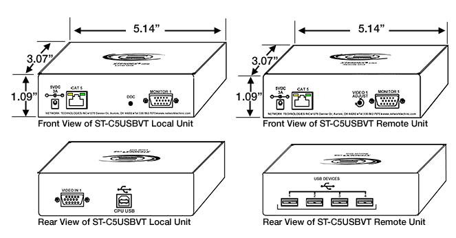 USB Extender with VGA Video (ST-C5USBVT)